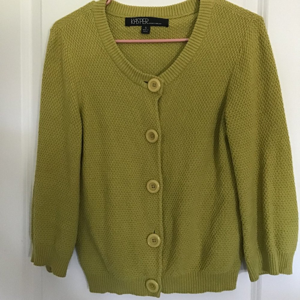 Kasper Sportswear Knitted Chunky Button up Cardigan Size Small